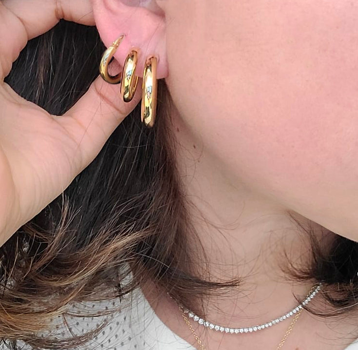 Chunky Gold Hoop Earrings Hypoallergenic for India | Ubuy